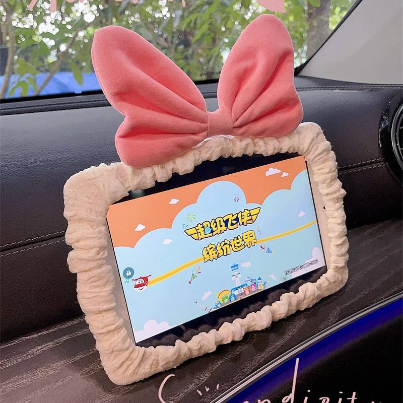Bow Car Small Ornaments Car Interior Decoration Screen Protective Cover Dashboard Navigation Modific
