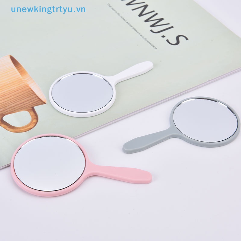 Gương Trang Điểm unewtyu Cầm Tay Hình Tròn Có Tay Cầm Tiện Lợi