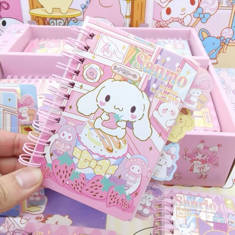 1 Sổ Ghi Chú Họa Tiết my melody cinnamoroll sanrioed anime kawaii Dễ Thương