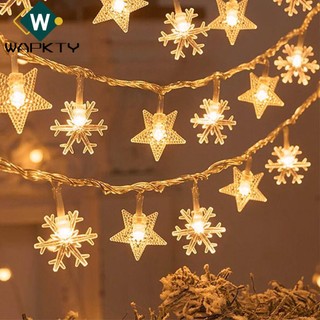 Wapkty dây đèn led 1.5m hình bông tuyết trang trí giáng sinh chạy pin diy