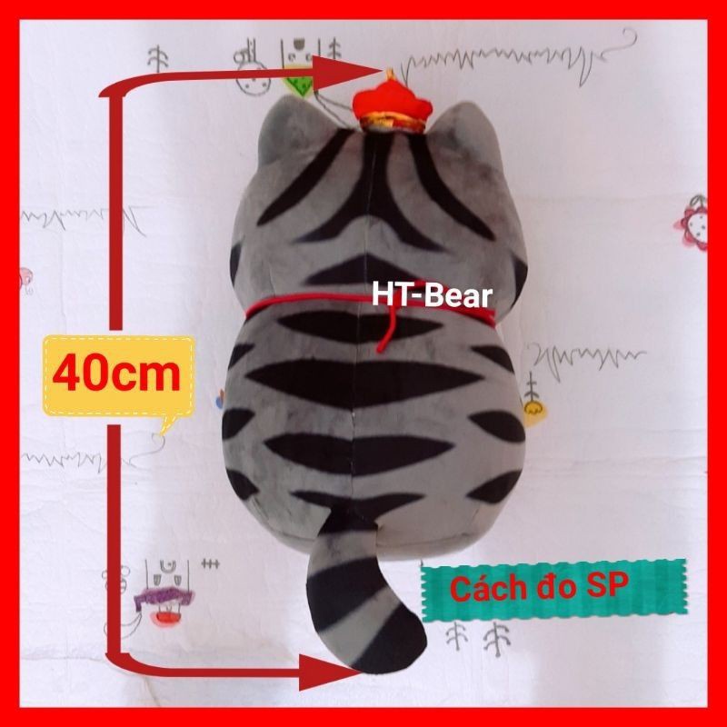Gấu bông mèo hoàng thượng ngồi, thú bông mèo quý tộc mặt quạo dễ thương cho bé