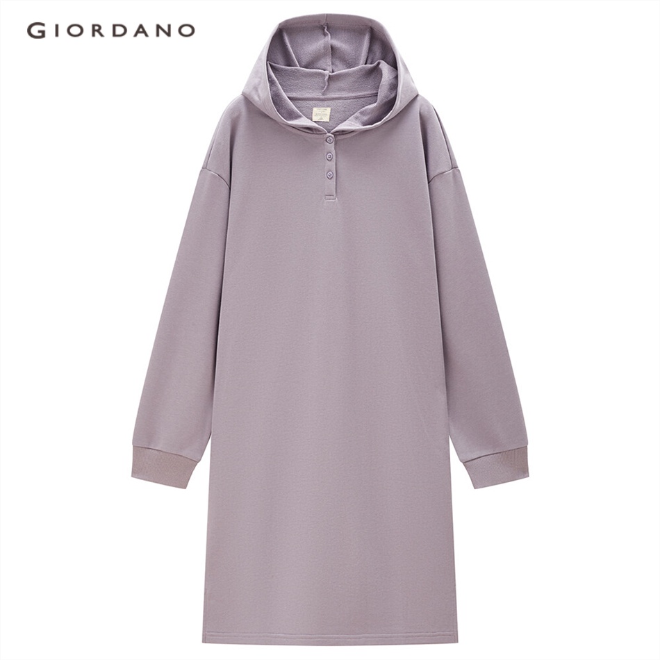 GIORDANO WOMEN Half-button hooded dress 05463854