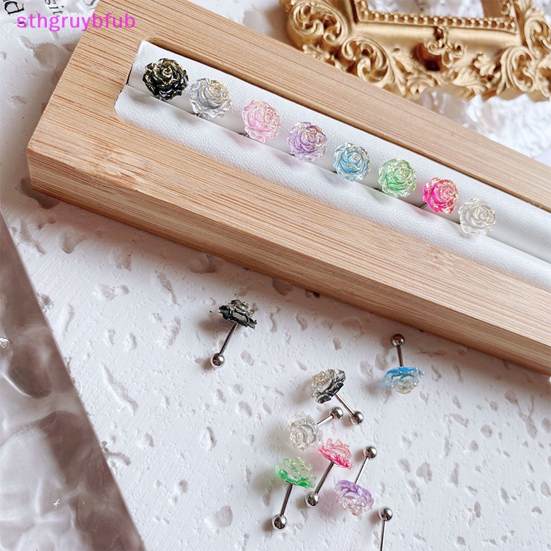 Sthb 1 Khuyên Tai Hình Hoa Bằng Thép Không Gỉ Dễ Thương Thời Trang Cho Nữ vn