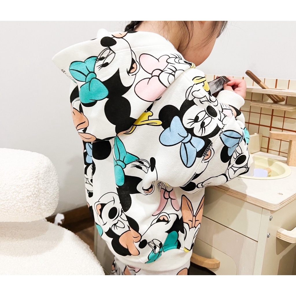 ✨MALINHKID✨BN03- Bộ MICKEY mũ xanh kéo khoá trẻ em VNXK