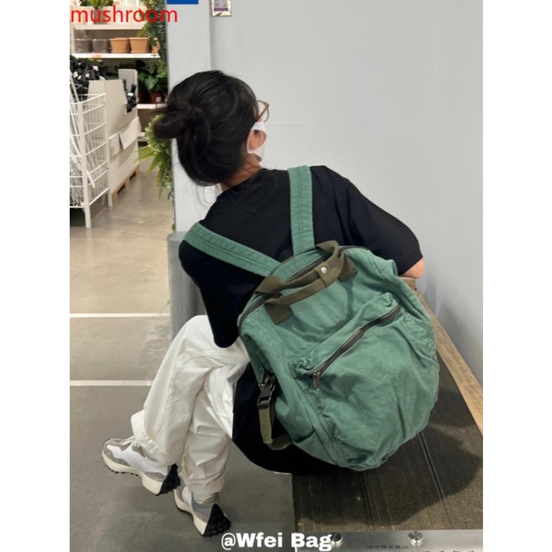 Wfei Ba Lô Vải canvas Phong Cách harajuku Nhật Bản Cổ Điển Giải Trí Cho Nam