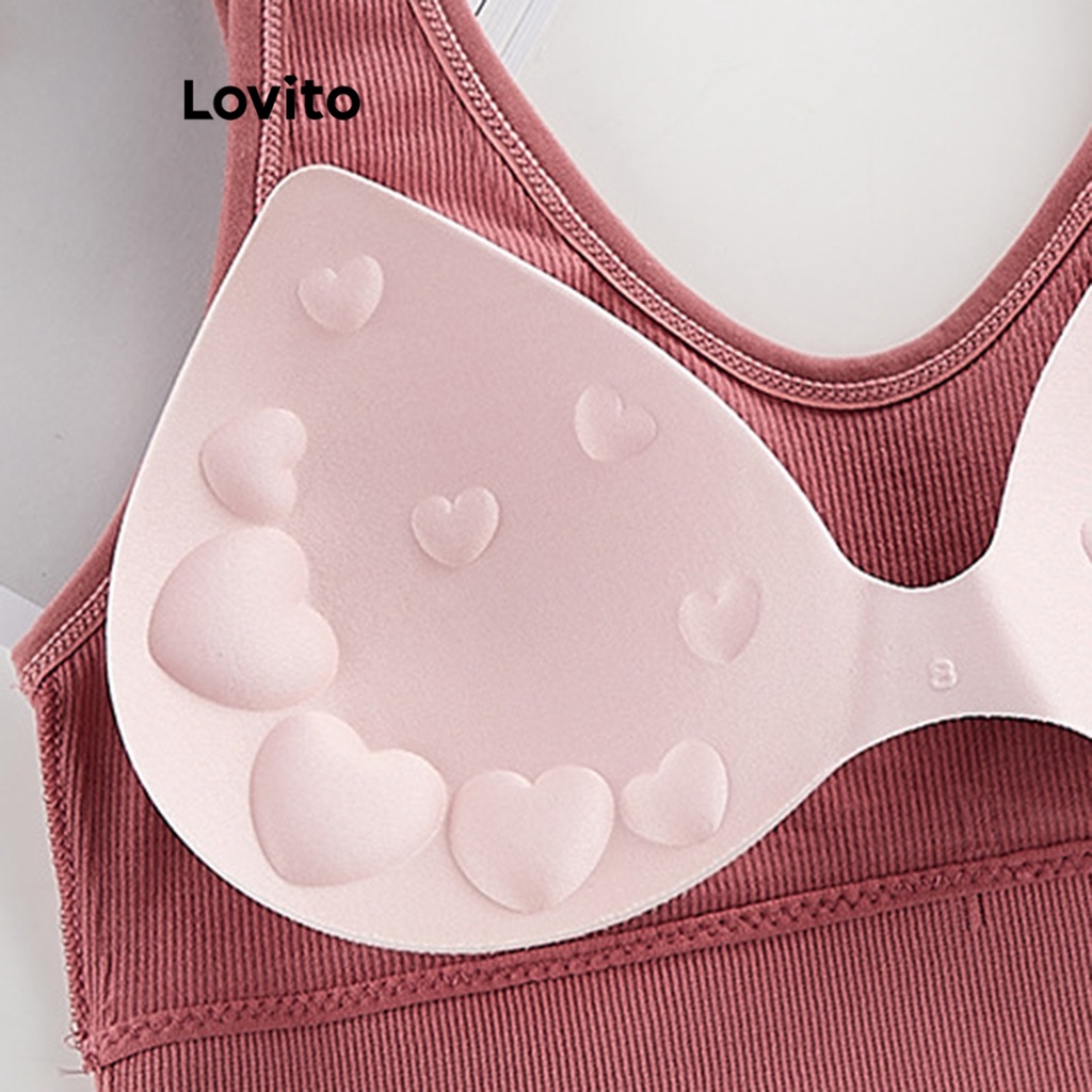 Áo lót thể thao Lovito màu trơn cơ bản thường ngày cho nữ LNA27250