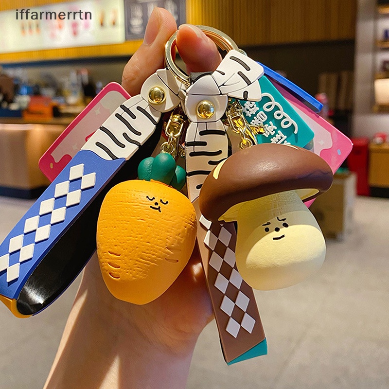 Iff Móc Khóa Điện Thoại / Chìa Khóa Xe Hơi / Túi Xách Hình Cây Nấm Củ Cải Dễ Thương Sáng Tạo Làm Quà Tặng Cho Trẻ Em hye