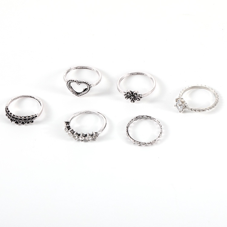 Set 6 Nhẫn Hoa Tình Yêu Thời Trang Cổ Điển