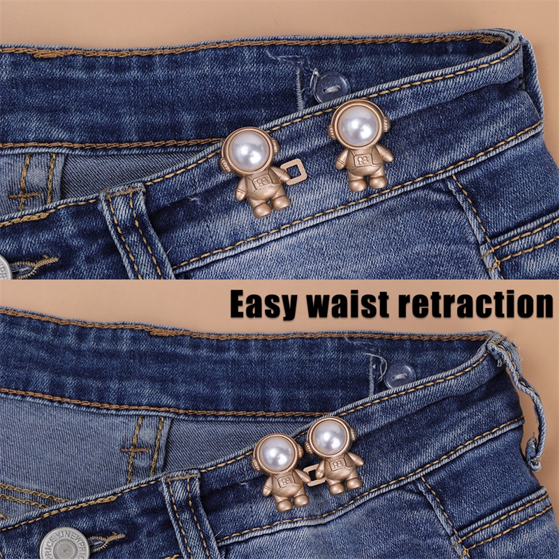 Kẹp Kim Loại / Kẹp Quần Áo / Váy / Thắt Lưng Không Cần Khâu Hình Phi Hành Gia Hoạt Hình Có Thể Điều Chỉnh Được