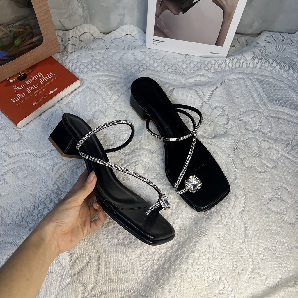 Giày cao gót bigsize đế 2 lớp quai đá xỏ ngón cao 3 cm size 40-44
