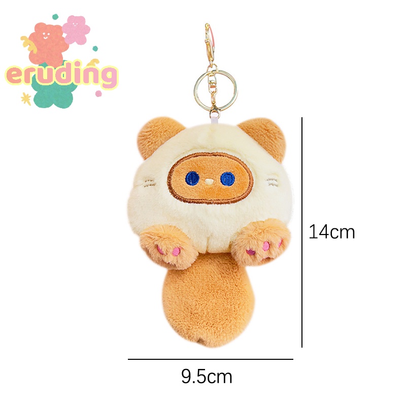 Móc Khóa Hình Chú Mèo Nhồi Bông Mềm Mại Đáng Yêu