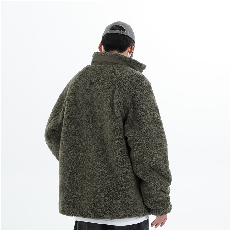 Nike Áo Khoác Lông Cừu Thêu logo Thời Trang Cho Cặp Đôi