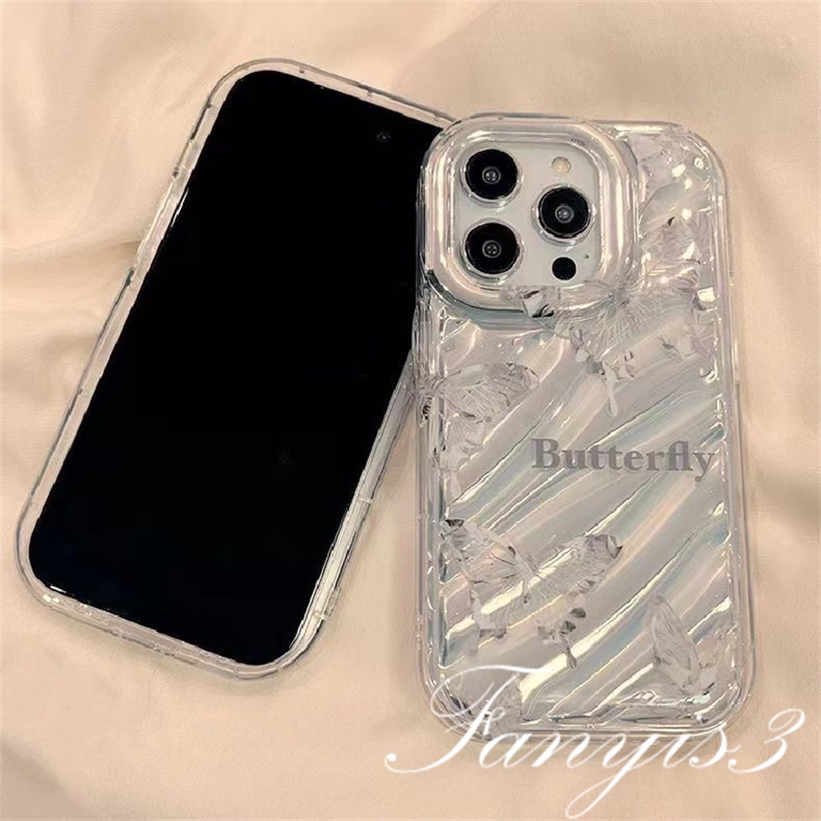 Ốp Điện Thoại tpu Dẻo Màu laser Họa Tiết Bươm Bướm Cho iphone 15 14 13 12 11 pro max x xr xs max 8 7 6s plus se 2020
