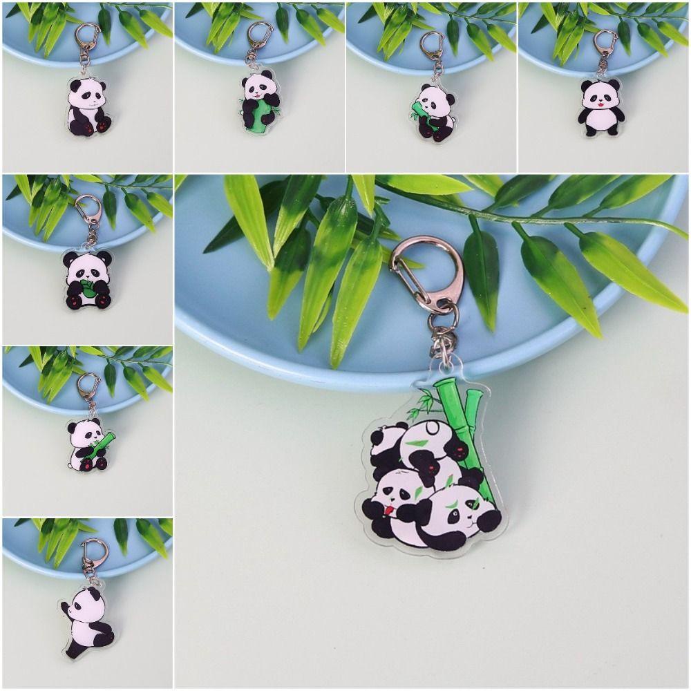 Shanhai Móc Khóa acrylic Hình Gấu Trúc Hoạt Hình Vui Nhộn