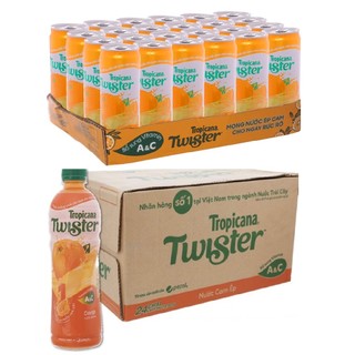 Lốc 6 lon twister cam 320ml và Lốc 6 chai twister cam 320ml