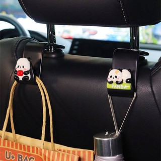Car Black Hook Resin Panda Hook Seat Back Seat Car Storage Car Interior Creative Rear Seat bwtr
