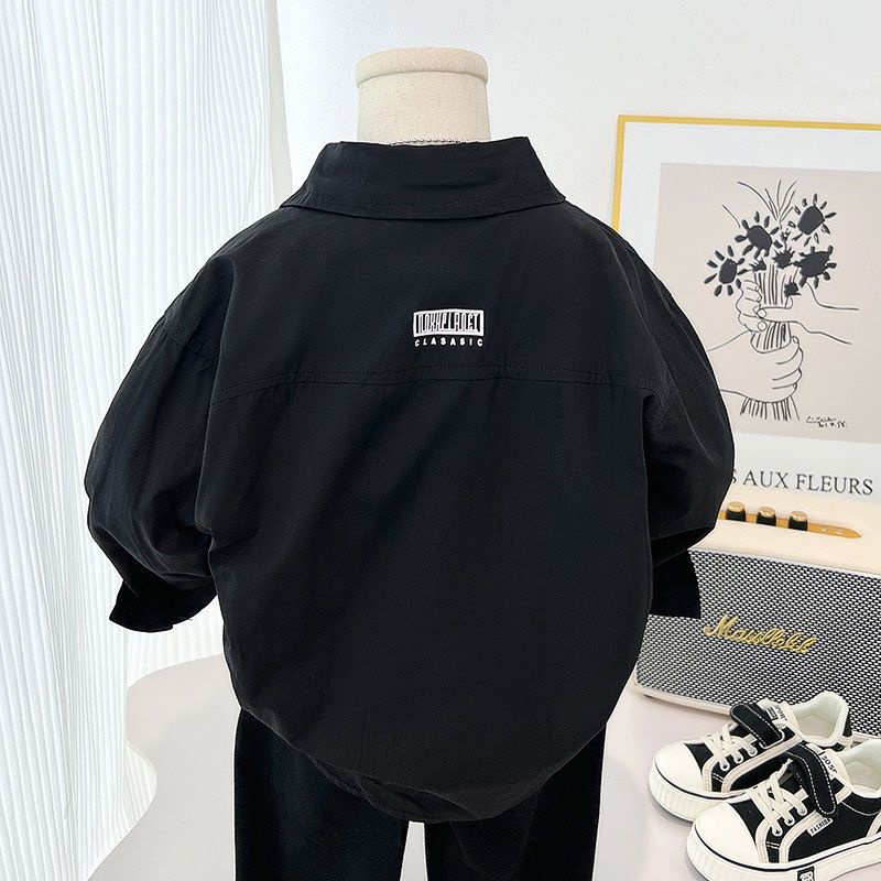 Áo Khoác Sơ Mi Tay Dài Thời Trang Xuân Thu 2023 Mới Cho Bé Trai