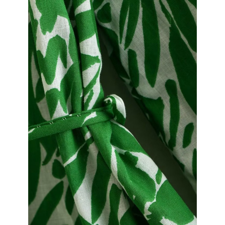 Zara Đầm cotton Dáng Dài In Họa Tiết Phong Cách retro Âu Mỹ Cho Nữ 2548041 500