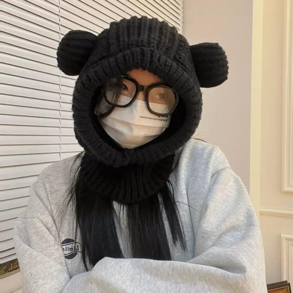 Muvako Mũ beanie Dệt Kim Giữ Ấm Tai Gấu Trượt Tuyết Mùa Đông