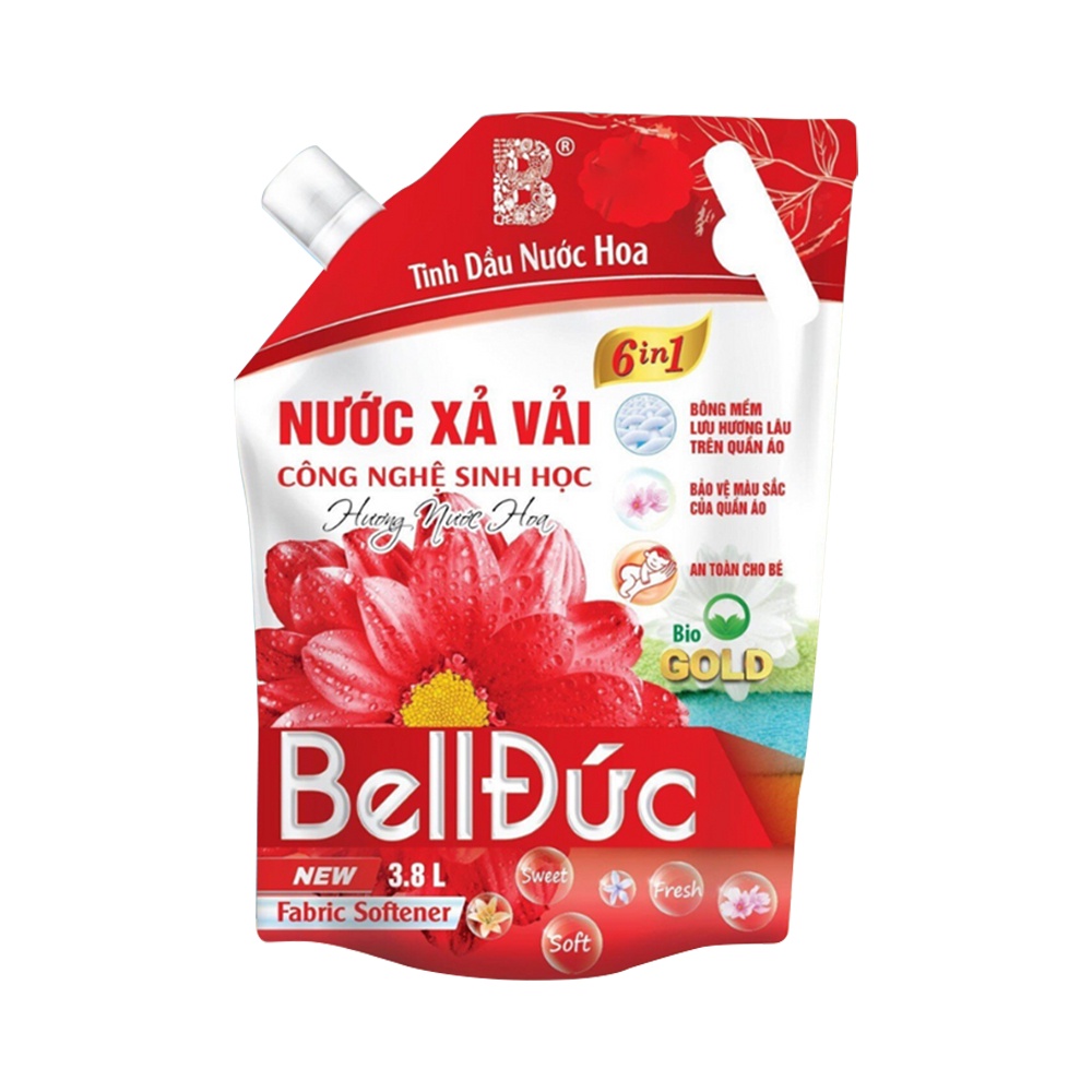 Túi Nước Xả Công Nghệ Sinh Học Bell Home 3,8KG Hương Nước Hoa Nhập Khẩu Đức, Hương Thơm Đa Tầng Giúp Quần Áo Mềm Mại Hơn