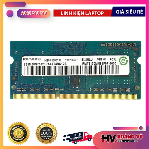 Ram Laptop RAMAXEL 4GB DDR3-1600 PC3L-12800S (Cái)