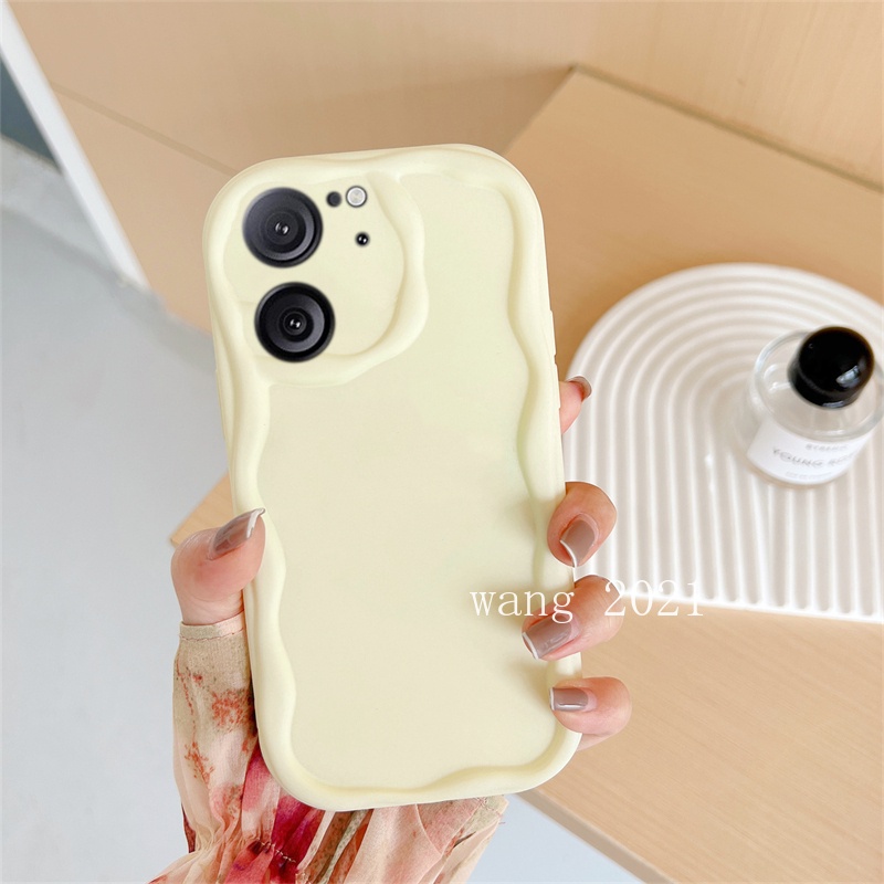 Ốp Điện Thoại Mềm Gợn Sóng Màu Kem Chống Rơi Thời Trang Cho xiaomi 13t xiaomi 13t pro 5g 2023