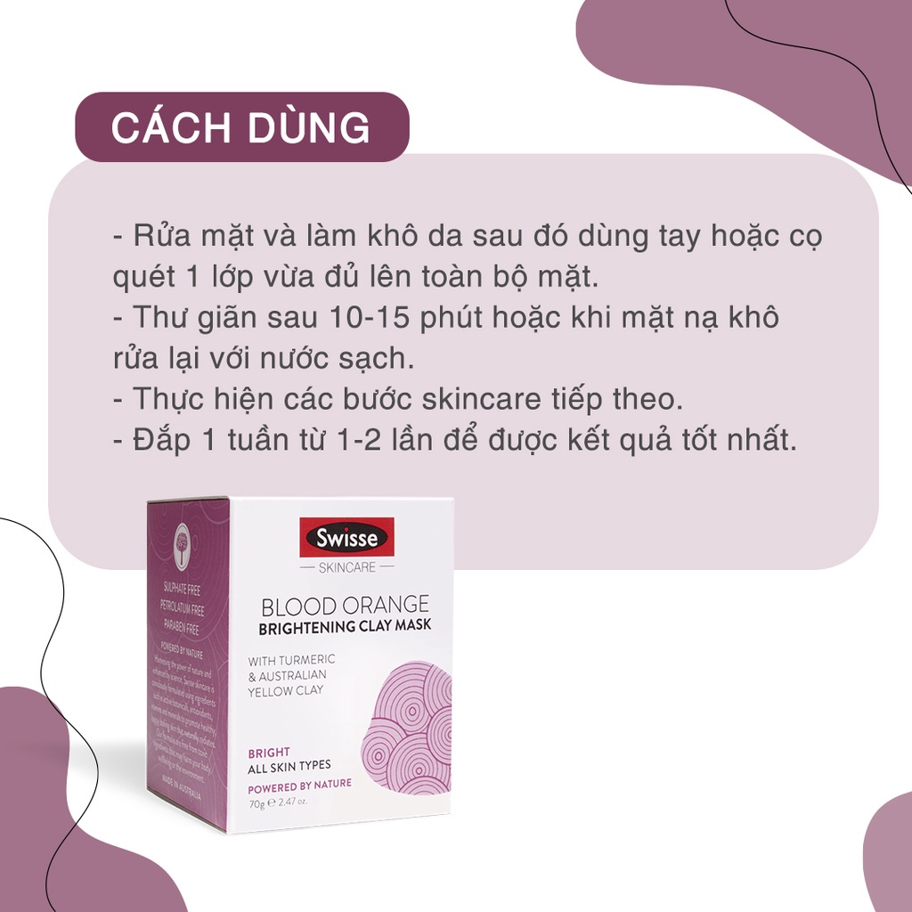 Mặt Nạ Đất Sét Cao Lanh Swisse Skincare Blood Orange Clay Mask 70g
