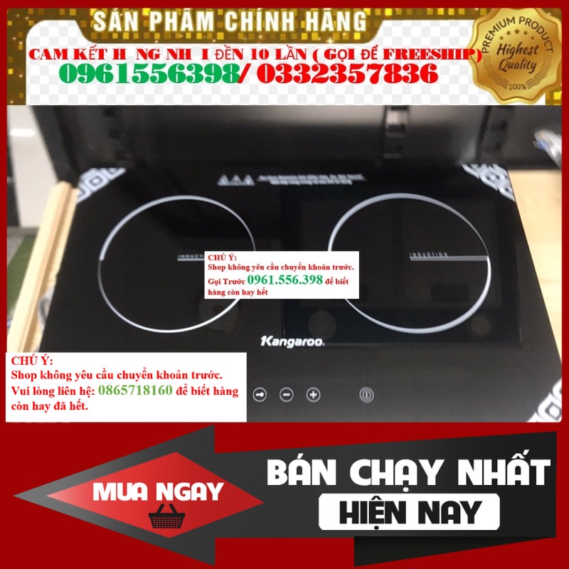 #new [NEW] Bếp từ đôi kangaroo. Bếp từ. Bếp hồng ngoại. Bếp từ Kangaro tặng thêm bộ nồi inox 5 đáy Kangaroo- Mới 100%