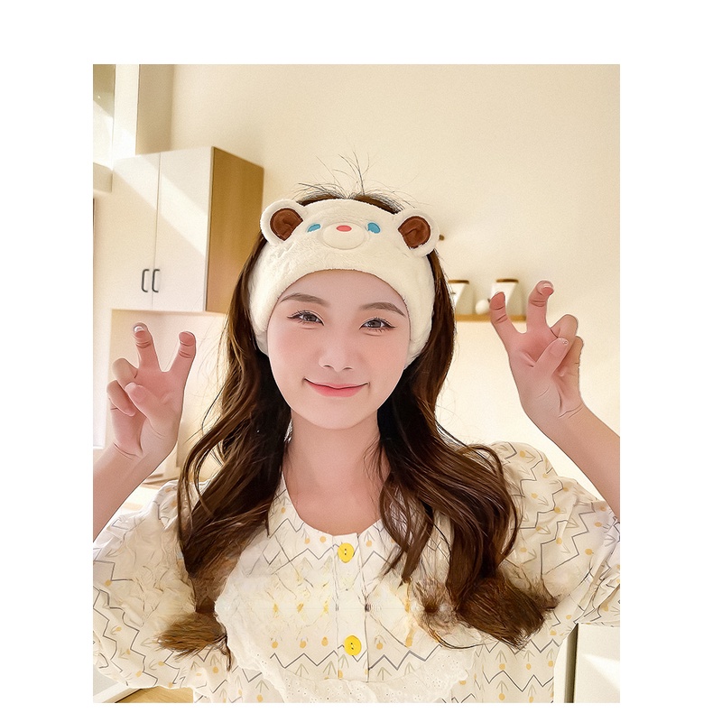 Băng Đô Cài Tóc Rửa Mặt Hình Gấu turban Kiểu Nhật Hàn Dễ Thương