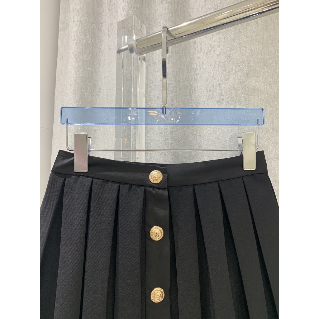 23 Early Autumn New socialite style button decoration high waist pleated A- line fashionable all-match skirt