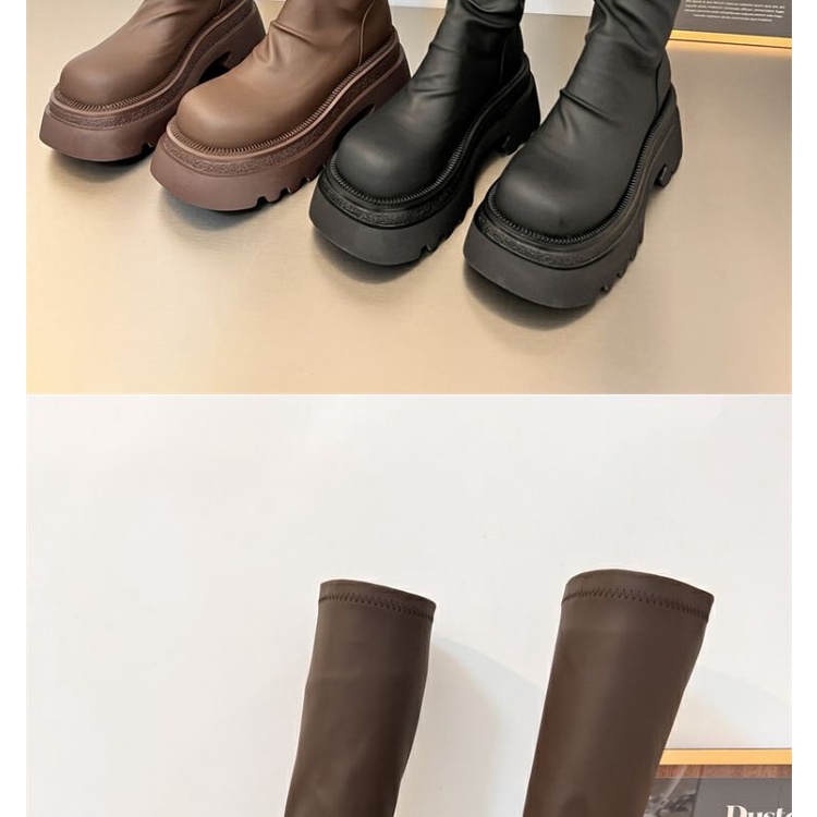 Giày Bốt Đế Xuồng Dày Co Giãn Thời Trang Thu Đông 2023