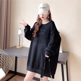 CCVN Áo Nỉ Tay Dài Dáng Rộng Thêu Họa Tiết Phong Cách Hàn Quốc Thời Trang Mùa Thu Cho Nữ