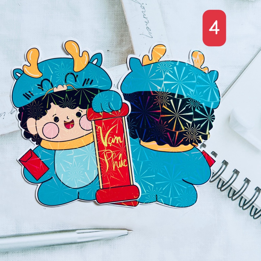 1 BAO LÌ XÌ CHIBI 2024 GIẤY BÓNG & LỤA DÀY, bao lì xì tết