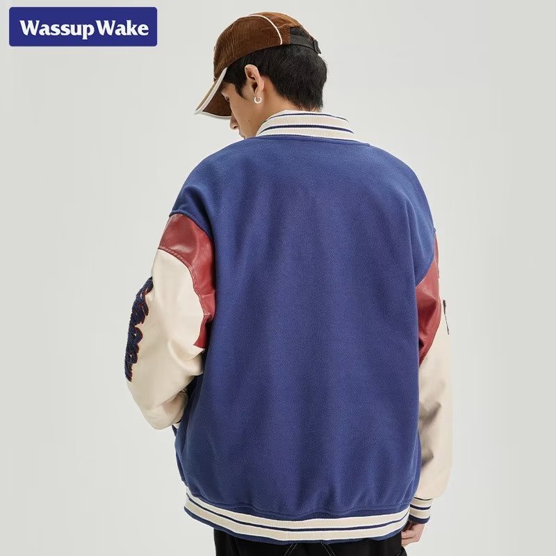 Áo Khoác Bóng Chày Dáng Rộng Thêu Họa Tiết Phong Cách Đường Phố Mỹ Cá Tính Cho Nam