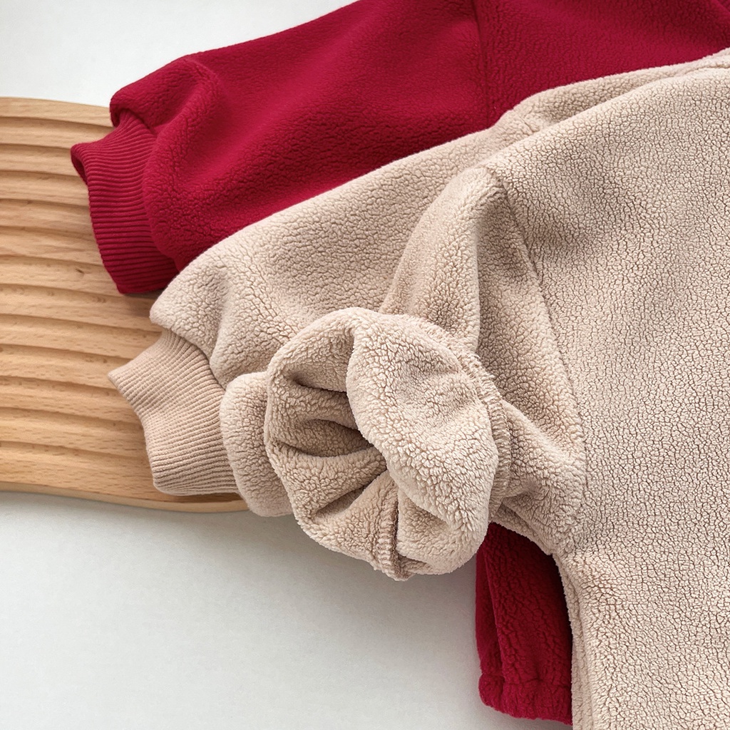 Tết Bộ Áo Liền Quần Tay Dài In Hình Gấu Kèm Mũ Trùm Thời Trang Năm Mới 2024 Cho Bé Sơ Sinh 0-2 Tuổi