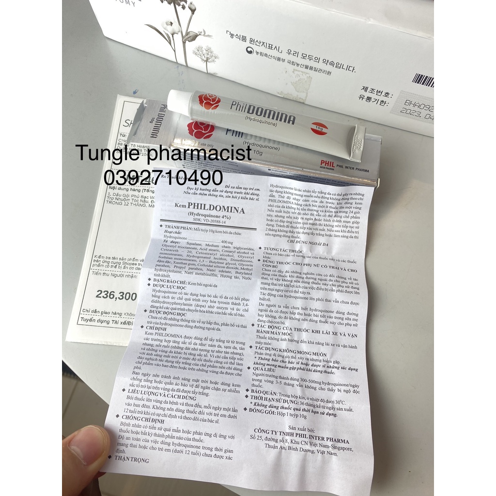 Phildomina kem bôi nám, tàn nhang, combo phildomina tuýp 10g. combo nhiều tuýp Phidomina bôi thâm nám sẹo date xa nhất
