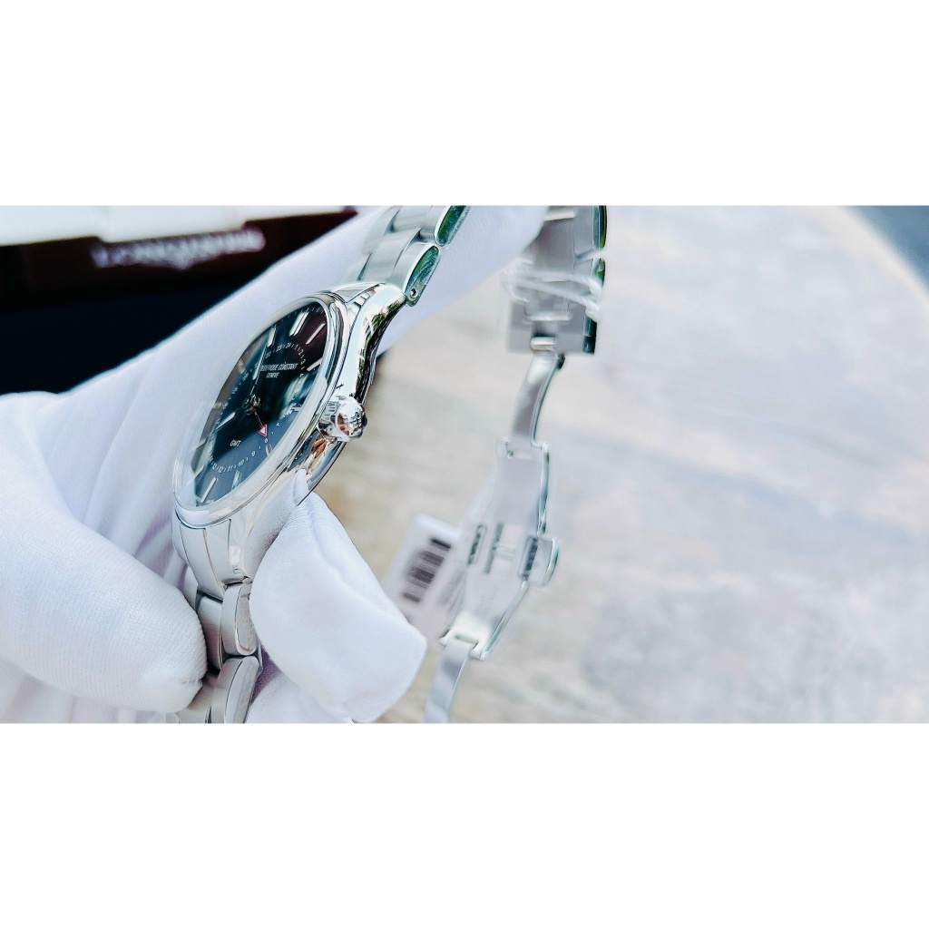 Đồng hồ chính hãng nam Frederique Constant Classic Quartz GMT 40mm FC-252DGS5B6B - Kính Sapphire Chính Hãng