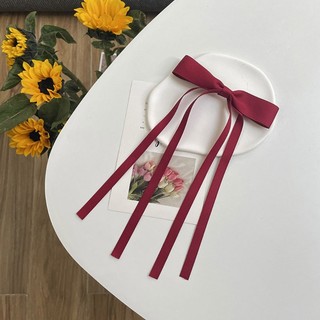 Kẹp Tóc Nơ Màu Trơn Thanh Lịch Cho Nữ