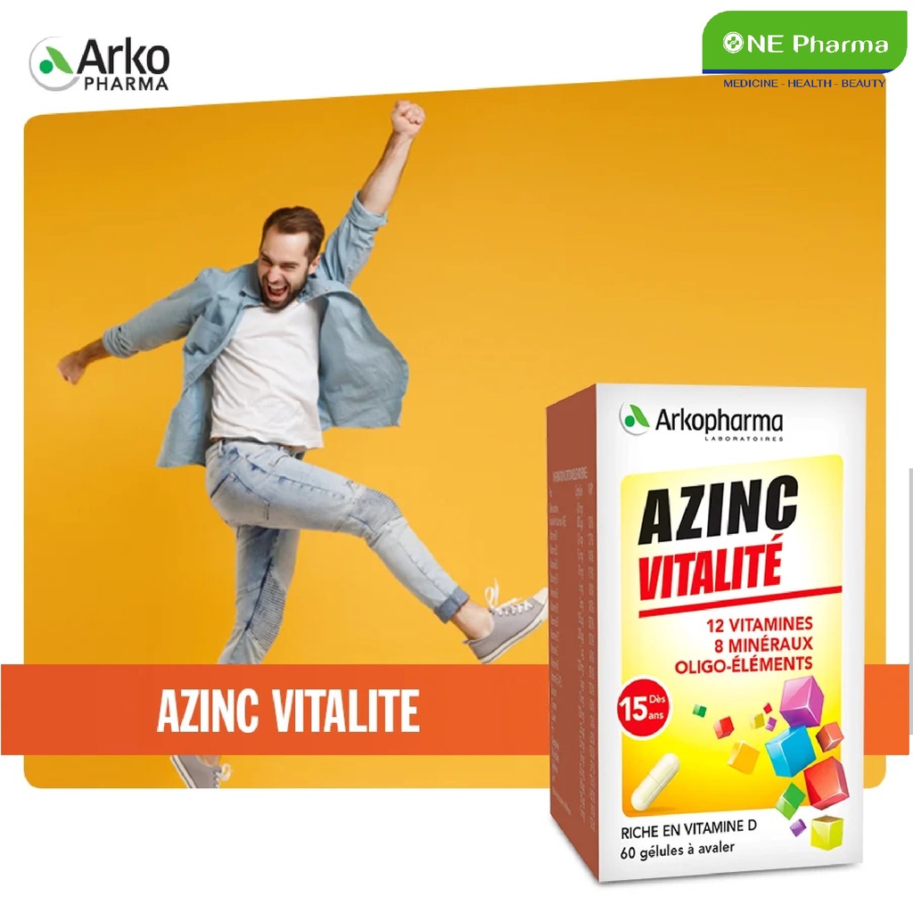 Viên uống bổ sung vitamin tổng hợp Arkopharma Pharmekal Azinc Vitalité của Pháp, 60 viên