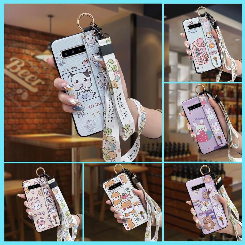 Ring Dirt-resistant Phone Case For Samsung Galaxy S10 5G/SM-G977N Wristband Cartoon Anti-dust protective Shockproof