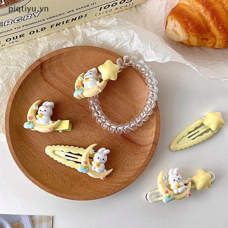 1 Kẹp Tóc Hình Thỏ / Ngôi Sao / Mặt Trăng Dễ Thương Cho Nữ vn