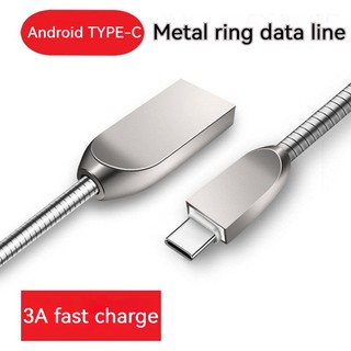 Dây Cáp Sạc Nhanh 3a micro usb type c Bằng Hợp Kim Kẽm Chống Rối Cho iphone huawei