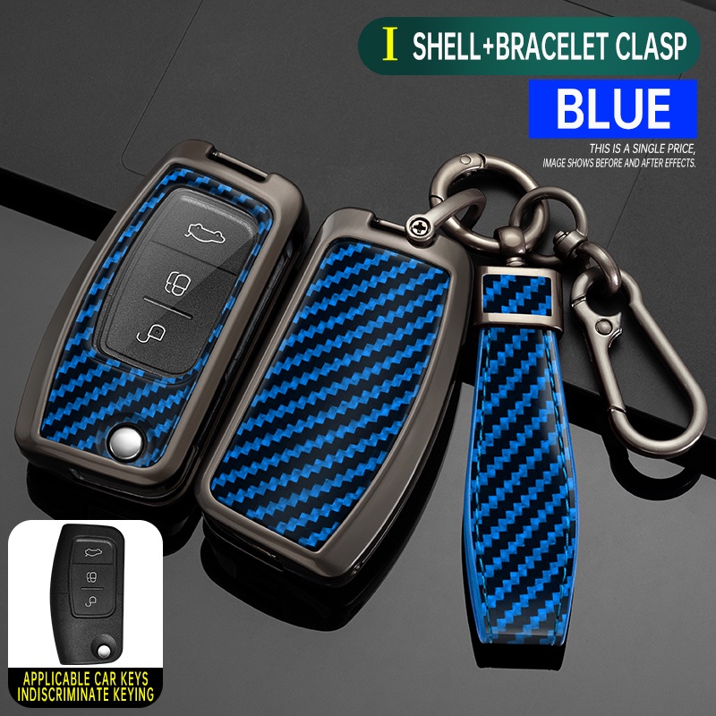 Vỏ Bọc Chìa Khóa Bằng Hợp Kim Kẽm Phối Sợi carbon Cho Xe Hơi ford fiesta focus 2 ecosport kuga escape falcon b-max c-max eco sport galaxy