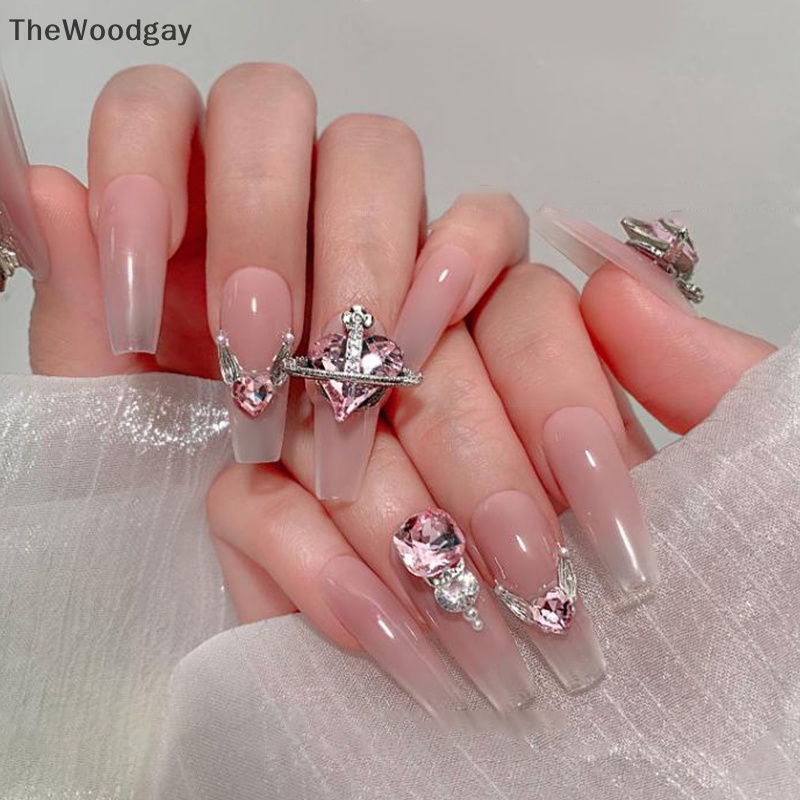 Bộ 5 Hạt Đá 3d Hình Trái Tim / Hành Tinh Dùng Trang Trí Móng Nghệ Thuật