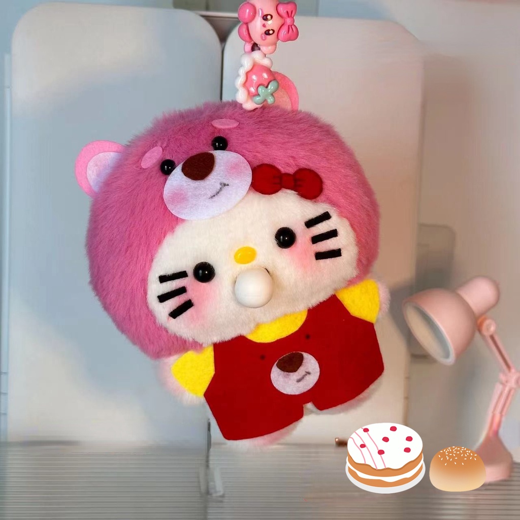 Búp Bê Hình Mèo Hello Kitty / Dâu Tây / Gấu Làm Thủ Công Dễ Thương Dùng Làm Quà Tặng