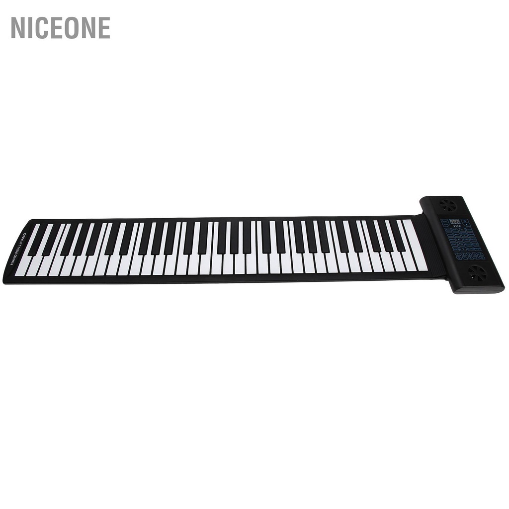 NiceOne  Bàn phím mềm Đàn piano 61‑Bàn cuộn lên Loa Bluetooth kép có thể sạc lại bằng silicon 100‑240V cmman