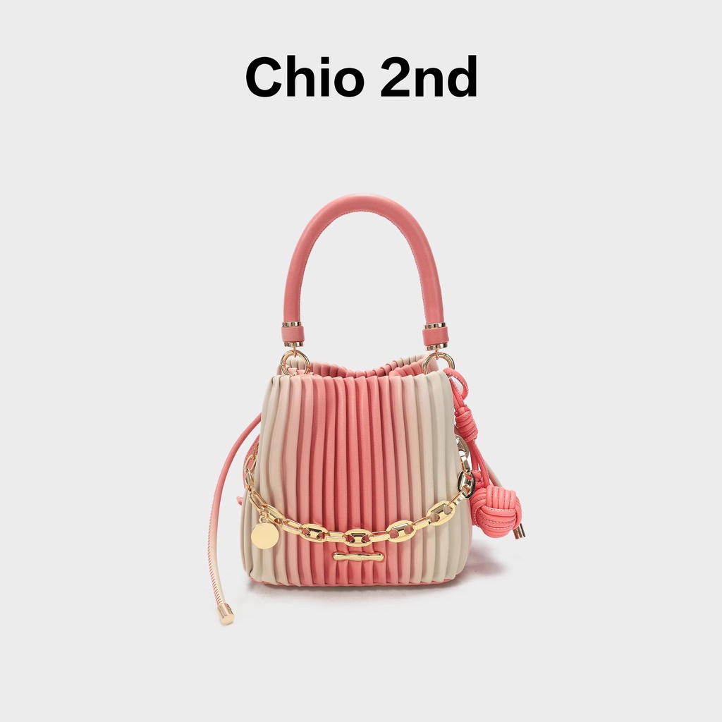 Túi xách nữ dáng bucket CHIO2ND chính hãng màu hồng phấn