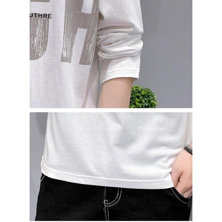 Áo Thun cotton Tay Dài Cổ Tròn Thời Trang Xuân Thu Cho Nam Giới size m-4xl