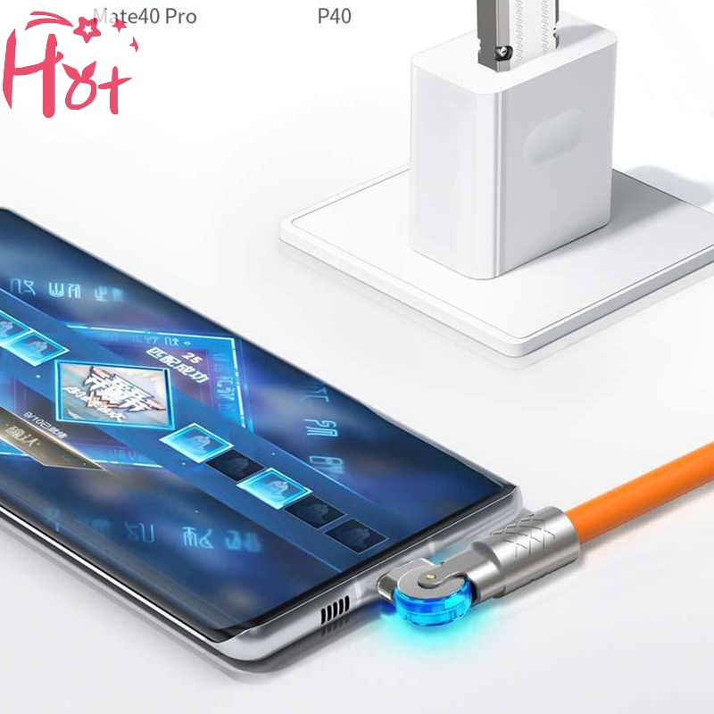 Jr Cáp Sạc Nhanh Xoay 180 Độ 120w 6a Cho xiaomi huawei samsung