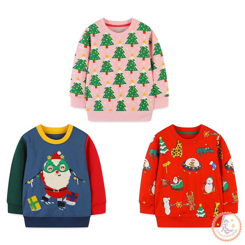 Áo sweater Cổ Tròn Phong Cách Giáng Sinh Cho Bé